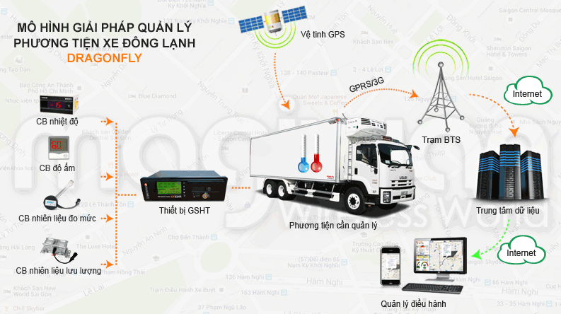 giám sát nhiệt độ từ xa Giải pháp giám sát xe đông lạnh